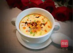 Illustration of how to make steamed eggs with colorful vegetables 8