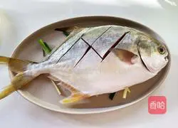 Illustration of how to make steamed golden pomfret 5