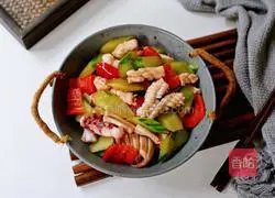 Illustration of how to make fried squid with cucumber 15