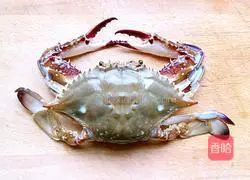 Illustration of how to make green onion and ginger swimming crab 1