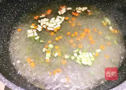 Illustration of how to make steamed eggs with colorful vegetables 2