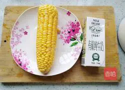 Illustration of how to make milky corn paste 1