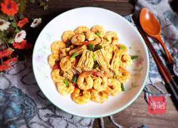 Illustration of how to make fried yuba and shrimps 17