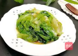 Illustration of how to make lettuce with minced garlic and oyster sauce 7