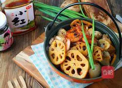 Illustration of how to make spicy lotus root bowl 8