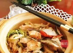 Baked fish head with onion and ginger without water Practice illustration 8