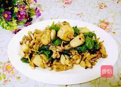 Illustration of how to cut bullfrog with green pepper 4