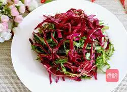 Illustration of how to make cold bitter chrysanthemum and purple cabbage 7