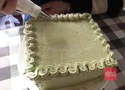 Illustration of how to make matcha cream cake 9