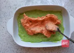 Illustration of how to make two-color yam and shrimp cake 7