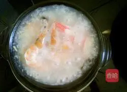 Illustration of how to make seafood scallop oatmeal porridge 7