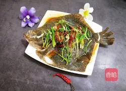 Illustration of steamed turbot fish 1