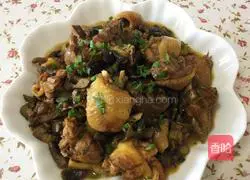 Illustration of how to make chicken stewed with mushrooms 9