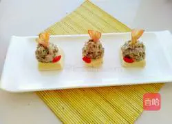 Illustration of how to make steamed tofu with anchovies and shrimp balls 13