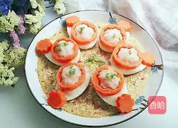Illustration of how to make steamed shrimps with carrots and eggs 12