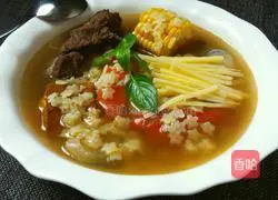 Illustration of how to make pasta (star noodles in vegetable stock) 12