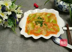 Illustration of how to cook loofah with tomato sauce 7