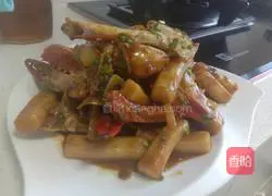 Illustration of how to make crab fried rice cake 9