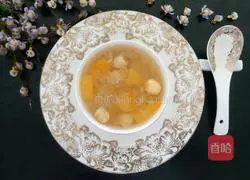 Illustration of how to make pumpkin, white fungus and lotus seed soup 5