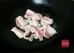 Illustration of how to make fresh bamboo shoots, fungus and twice-cooked pork 6