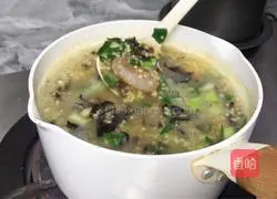 Illustration of how to make shrimp, fungus and millet porridge 9