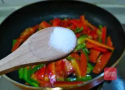 Green pepper Illustration of how to make fried steak with carrots 10