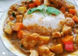 Illustration of how to make curry chicken rice bowl (single portion) 7