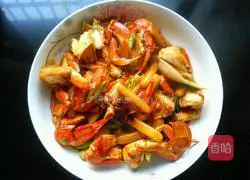 Illustration of how to make spicy crab fried rice cake 6