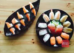 Illustration of how to make seafood sushi 9