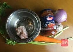 Illustration of making spaghetti with meat sauce (family version) 1