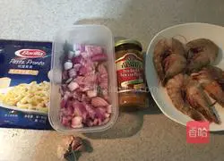 Tomato and shrimp bent tube Italian Illustration of how to make noodles 1