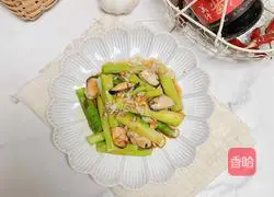 Illustration of how to make mussels with asparagus 13