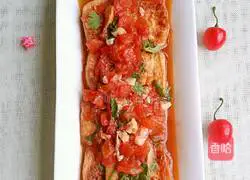 Illustration of Homemade Tofu with Tomato Sauce 10