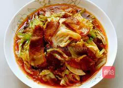 Illustration of twice-cooked pork with cabbage 4