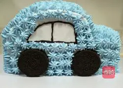 Illustration of how to make car cream cake 15