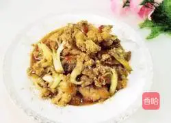 Illustration of how to make stir-fried cauliflower with twice-cooked pork 9