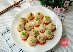 Illustration of how to make pearl meatballs 7