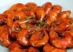 Illustration of braised prawns in oil 7