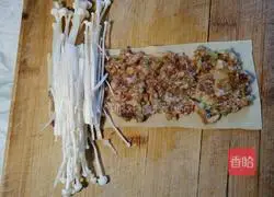 Enoki mushroom tofu roll recipe illustration 7