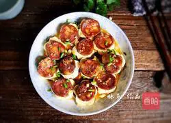 Illustration of how to make steamed tofu and steamed sausage 14