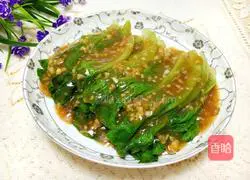 Illustration of how to make lettuce with oyster sauce (making money) 9