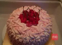 Pink cherry cream cake recipe 5