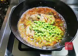 Illustration of sea bass and roasted edamame beans 9