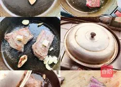 Illustration of how to make black pepper sirloin steak with chicken sauce and mashed potatoes, seasonal vegetable and fresh fruit salad 10