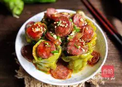 Illustration of how to make sausage stuffed with green pepper 9