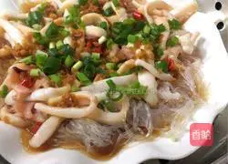 Illustration of how to make steamed fresh squid with garlic vermicelli and vermicelli 7