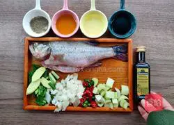 Illustration of how to make celery seabass 1