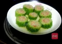 Illustration of how to make bitter melon stuffed with meat 5