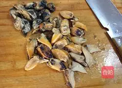 Illustration 5 of how to make garlic paste and fake abalone cold with bitter chrysanthemum.