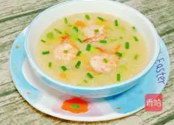 Illustration of how to make shrimp and vegetable porridge 16